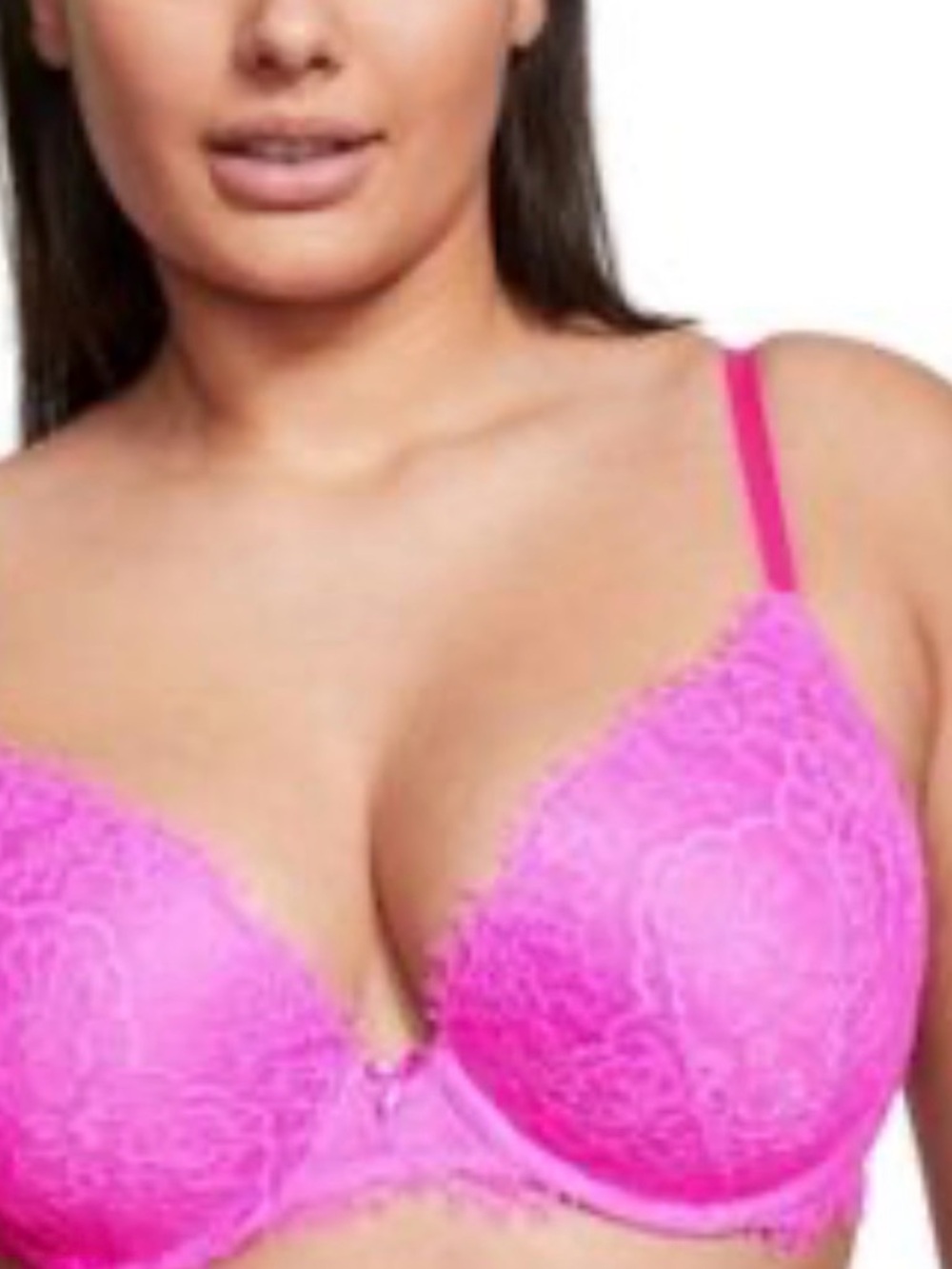 Victoria's Secret Bright Pink Lace Dream Angel Bra